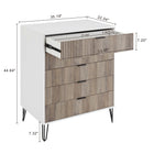 Manhattan Comfort DUMBO Modern 5-Drawer Tall Dresser in White and Grey