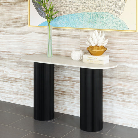 Zuo Izola Console Table White & Black