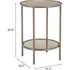 Zuo Anelli Side Table Bronze