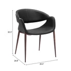Zuo Limay Dining Chair (Set of 2) Black & Walnut