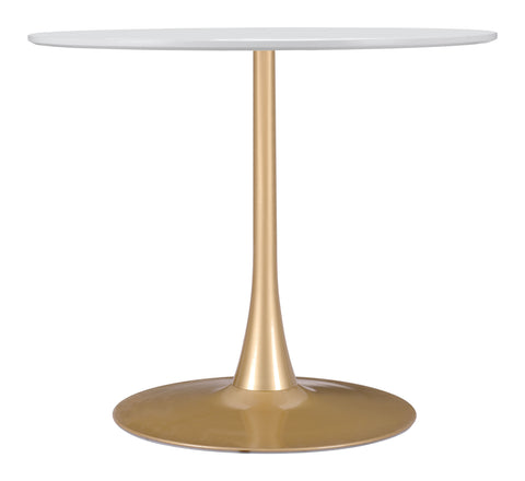 Zuo Opus Dining Table White & Gold