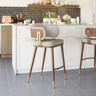 Zuo Brew Barstool Beige & Walnut