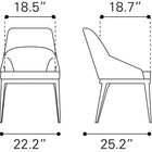 Zuo Ayr Dining Chair (Set of 2) Tan