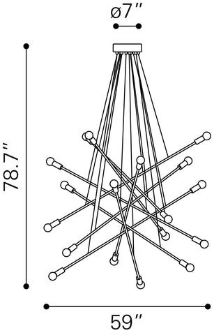 Zuo Belief Ceiling Lamp Chrome