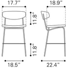 Zuo Charon Barstool (Set of 2) Vintage Black