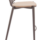 Zuo Silues Barstool (Set of 2) Taupe & Brown