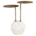 Zuo Anten Side Table Brass & White