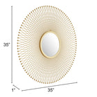 Zuo Glow Round Mirror Gold