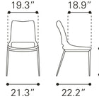 Zuo Ace Dining Chair (Set of 2) Brown & Walnut