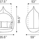 Zuo Martinique Beach Daybed Brown & Beige