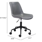 Zuo Byron Office Chair Gray
