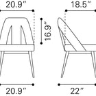 Zuo Artus Dining Chair Ivory