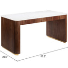 Zuo Obeah Desk White & Walnut