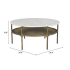 Zuo Bild Coffee Table White & Brass