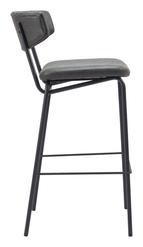 Zuo Charon Barstool (Set of 2) Vintage Black