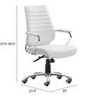 Zuo Enterprise Low Back Office Chair White
