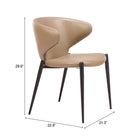 Zuo Lino Dining Chair (Set of 2) Taupe