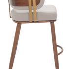Zuo Brew Barstool Beige & Walnut