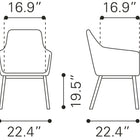 Zuo Adage Dining Chair (Set of 2) Gray