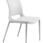 Zuo Ace Dining Chair (Set of 2) White & Silver