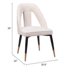 Zuo Artus Dining Chair Ivory