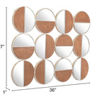 Zuo Cycle Round Mirror Gold & Walnut