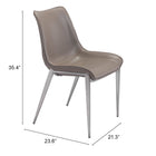 Zuo Magnus Dining Chair (Set of 2) Brown & Silver