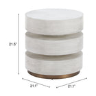 Zuo Laha Side Table Oak White