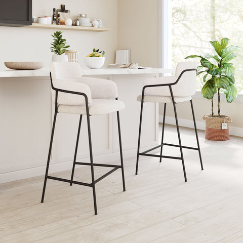 Zuo Marcel Barstool (Set of 2) Cream