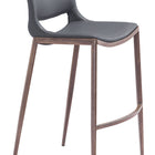 Zuo Ace Barstool (Set of 2) Dark Gray & Walnut