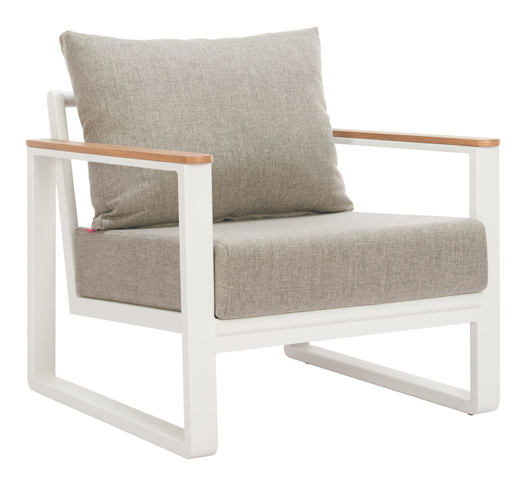 Zuo Welt Armchair Taupe & White