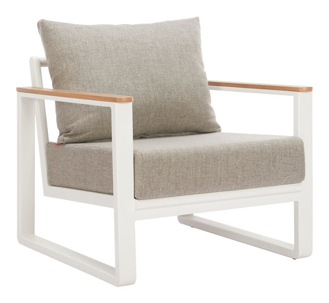 Zuo Welt Armchair Taupe & White