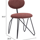 Zuo Novi Dining Chair (Set of 2) Maroon Brown