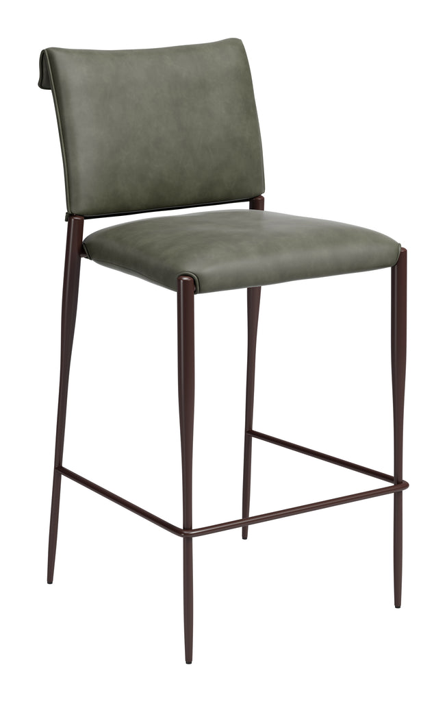 Zuo Freesia Barstool (Set of 2) Olive Green