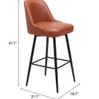 Zuo Keppel Swivel Barstool Brown