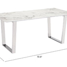 Zuo Atlas Dining Table White & Silver
