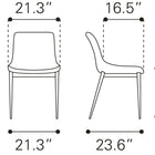 Zuo Magnus Dining Chair (Set of 2) Black & Silver