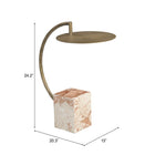 Zuo Voler Side Table Brass