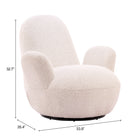 Zuo Lunet Swivel Chair Ivory
