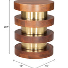 Zuo Marigot Side Table Walnut