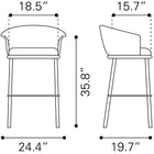 Zuo Garston Barstool Brown