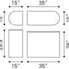 Zuo Ormara Console Table Set (2-Piece) White & Black