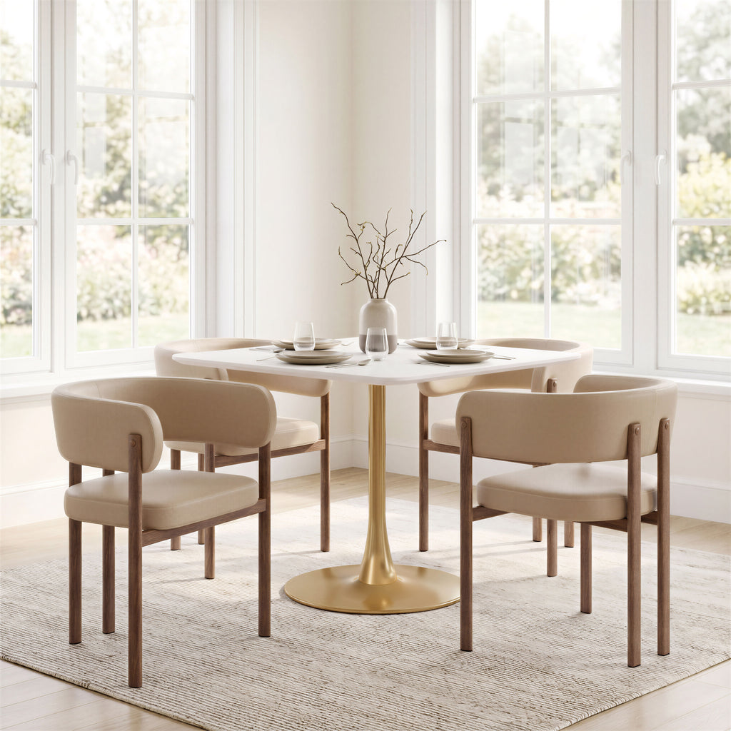 Zuo Epas Dining Table White & Gold