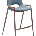 Zuo Desi Counter Stool (Set of 2) Azure Gray & Walnut