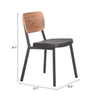 Zuo Ardenne Dining Chair (Set of 4) Black & Brown