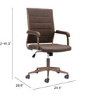 Zuo Auction Office Chair Espresso