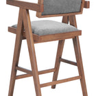 Zuo Delhi Counter Stool (Set of 2) Gray & Walnut
