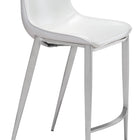 Zuo Magnus Counter Stool (Set of 2) White & Silver