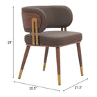 Zuo Brew Dining Chair Brown & Walnut