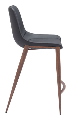 Zuo Magnus Counter Stool (Set of 2) Black & Walnut
